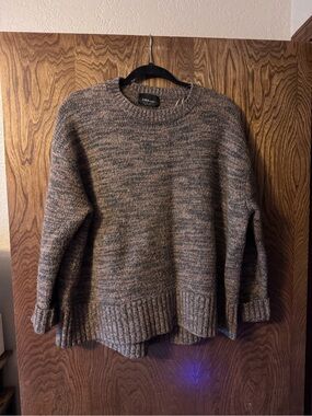 Zara Marled Taupe Crewneck Sweater